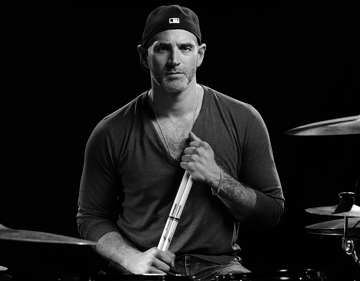 Matt Halpern holding drum sticks