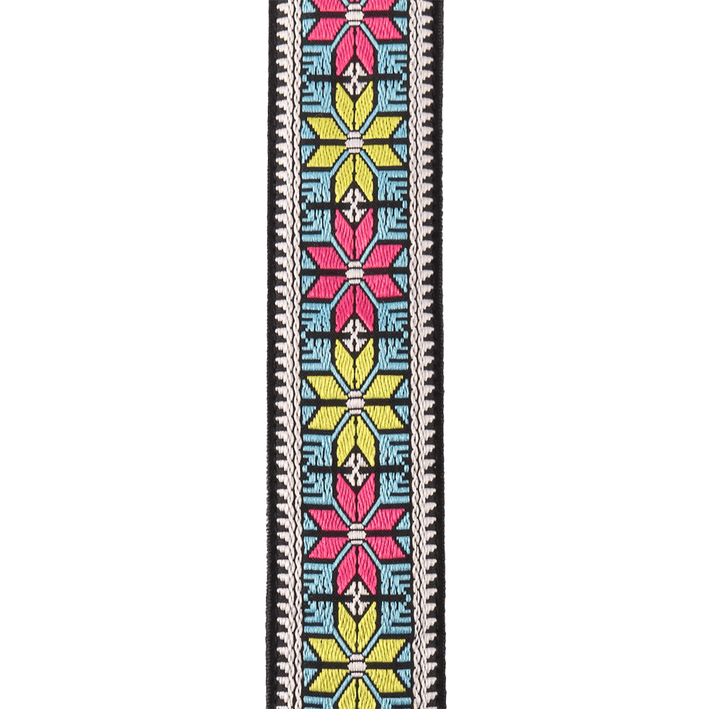 Pad Lock Woven Guitar Strap, Parallel Flowers