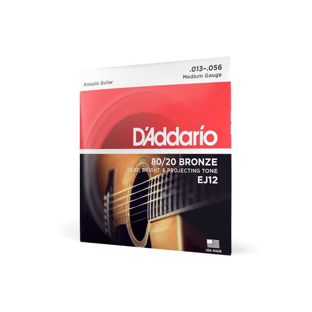 D'Addario Guitar Strings - Acoustic Guitar Strings - 80/20 Bronze - For 6  String Guitar - Deep, Bright, Projecting Tone - EJ10 - Extra Light, 10-47