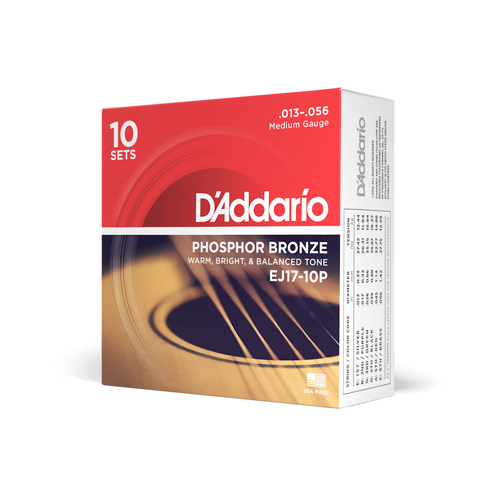 Ej17 Phosphor Bronze Acoustic Guitar Strings Daddario 7717