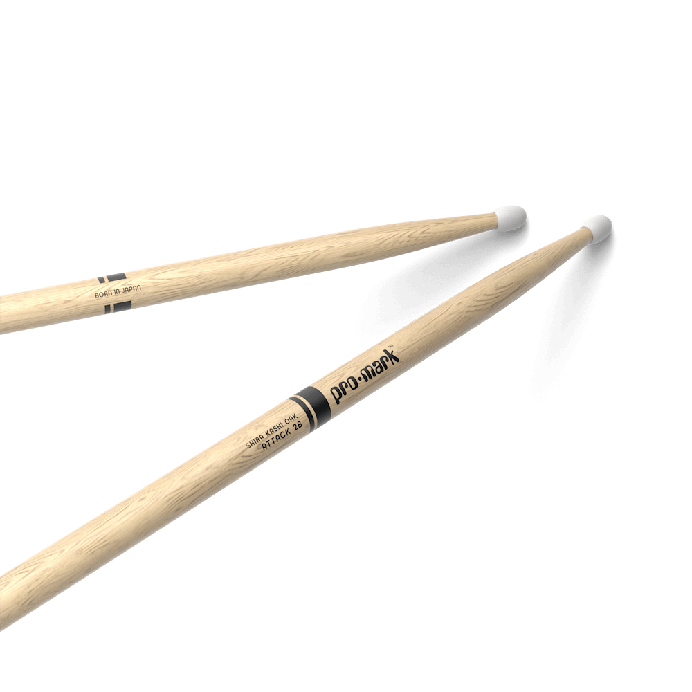 Classic Attack 2B Shira Kashi Oak Drumstick,, Oval Nylon Tip